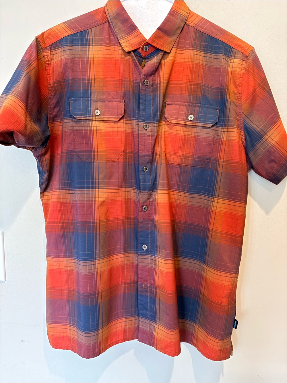 Kuhl Men's Persuadr Plaid Button-Down Shirt in Red & Blue - Large